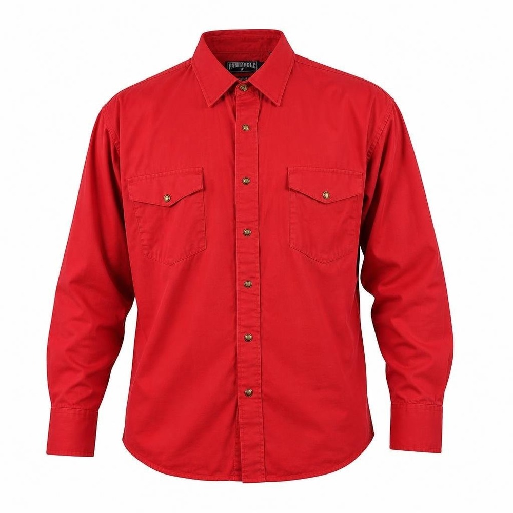 Panhandle Slim Western Shirt Mens M Red Pearl Snap Rodeo Cowboy Country Cotton